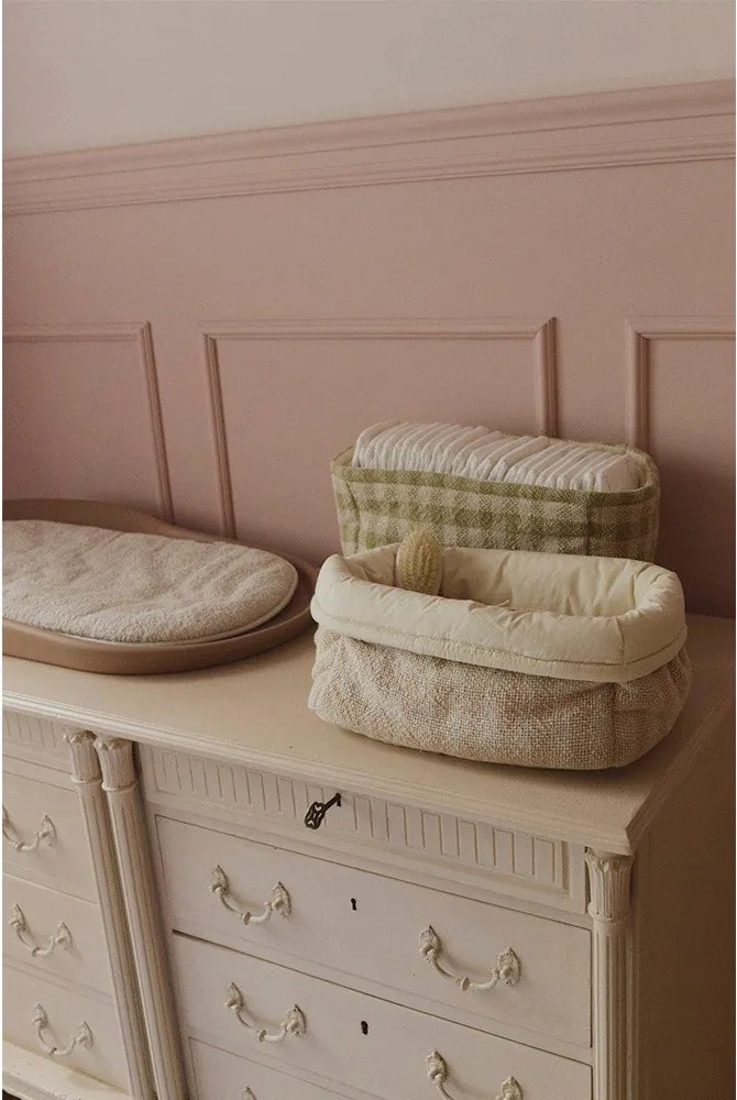 Svetloružový látkový detský kôš na hračky 30x20x20 cm Swan Rose – Lorena Canals