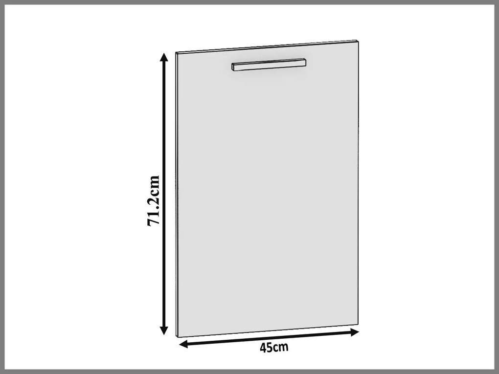 Panel na umývačku Belini zakrytý 45 cm šedý lesk  INF PZ45/1/WT/S/0/B1