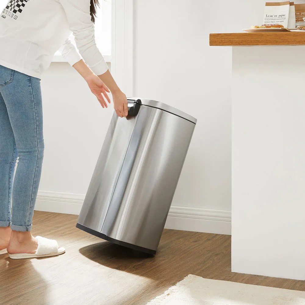 Odpadkový kôš s pomalým zatváraním TIDY, 50l, strieborná SongmicsHome