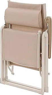 DEOKORK Hliníkové kreslo relaxačné MALTA (ivory)