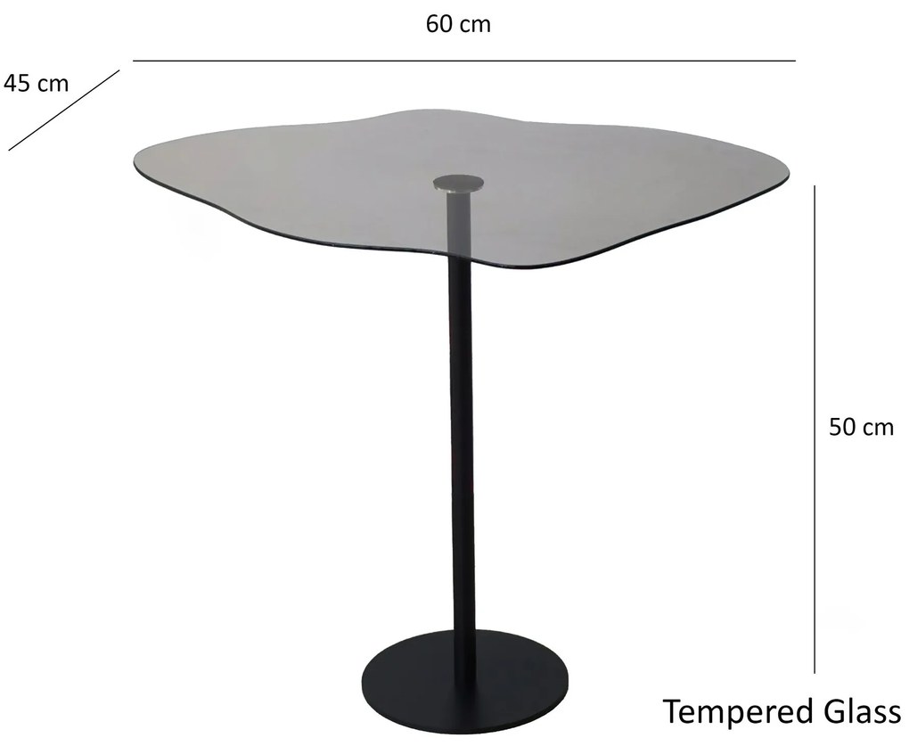 Odkladací stolík Dior čierna/dymové sklo