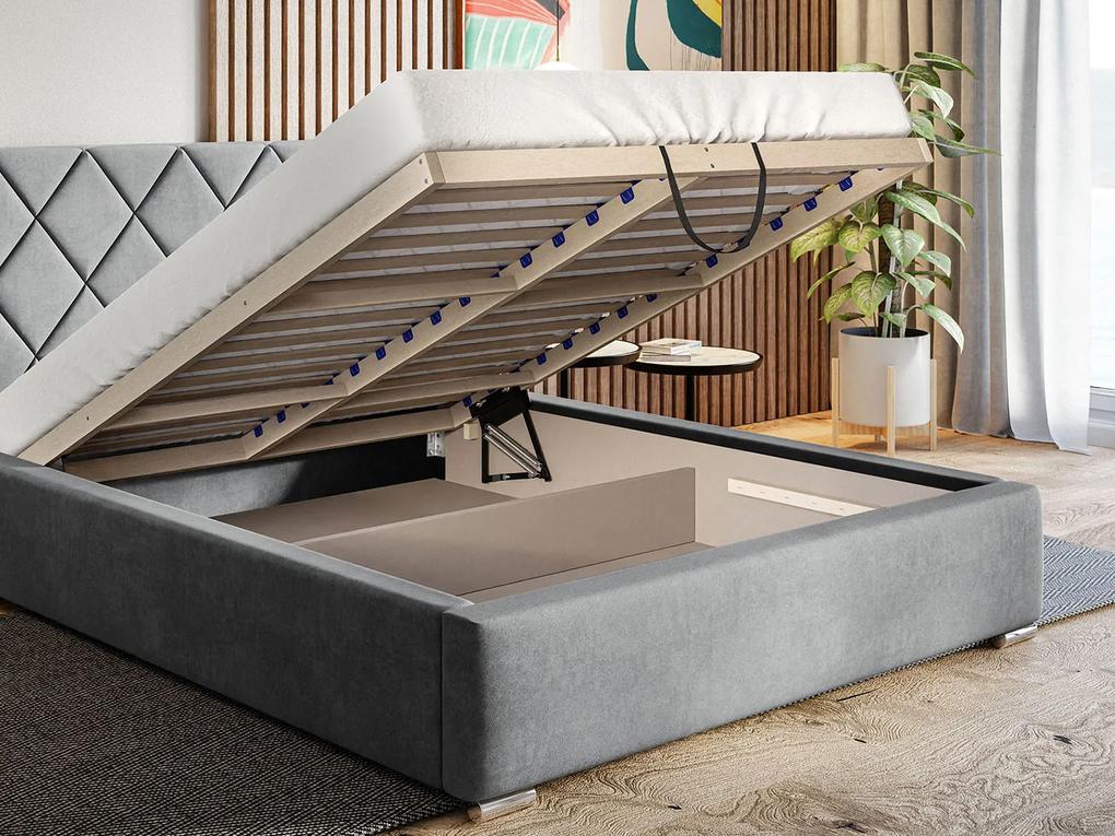 PROXIMA.store - Dizajnová čalúnená posteľ TORI ROZMER: 180 x 200 cm, FARBA NÔH: dub