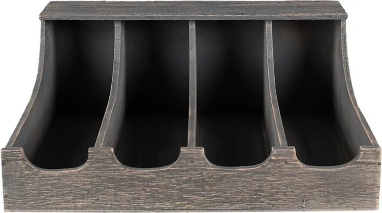 Šedý antik drevený zásobník Gina - 41*28*17 cm