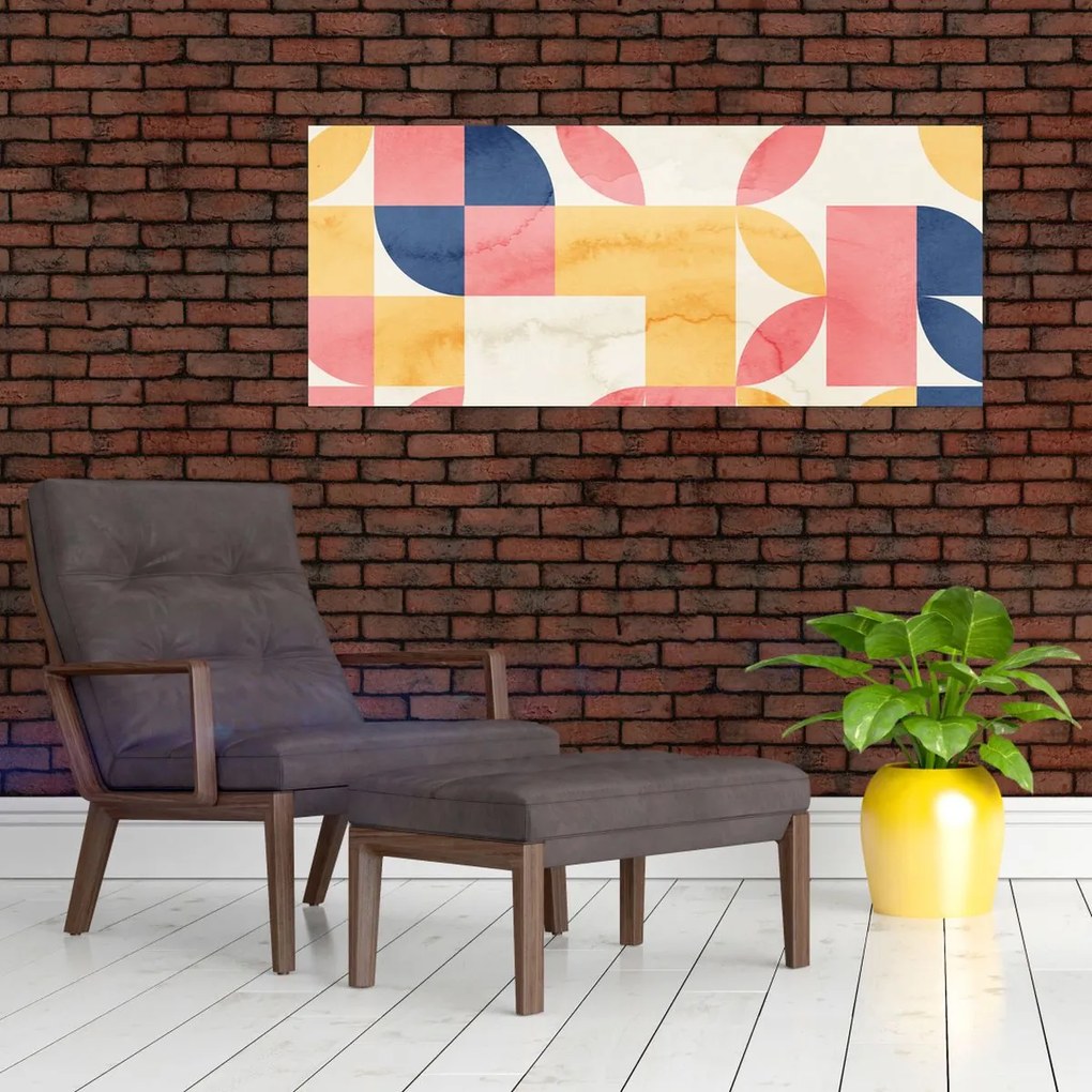 Obraz - Abstrakcia s retro vzormi (120x50 cm)