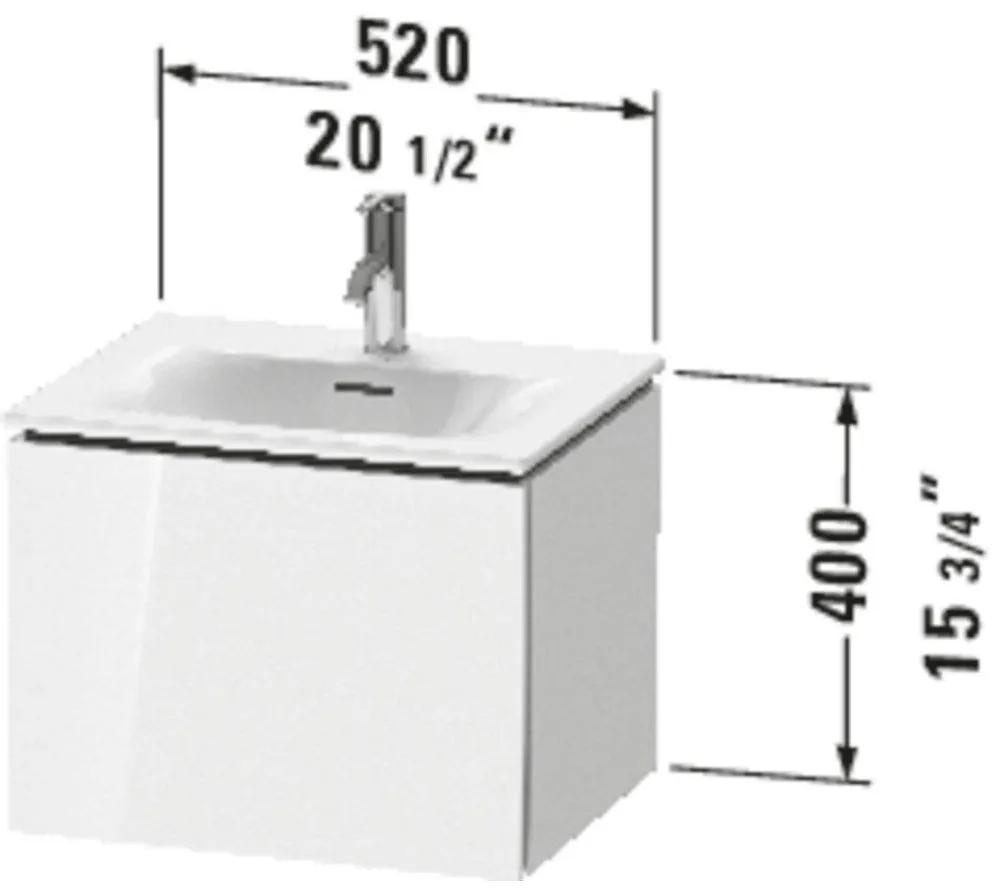 DURAVIT L-Cube závesná skrinka pod umývadielko, 1 zásuvka, 520 x 421 x 400 mm, biela vysoký lesk, LC613402222