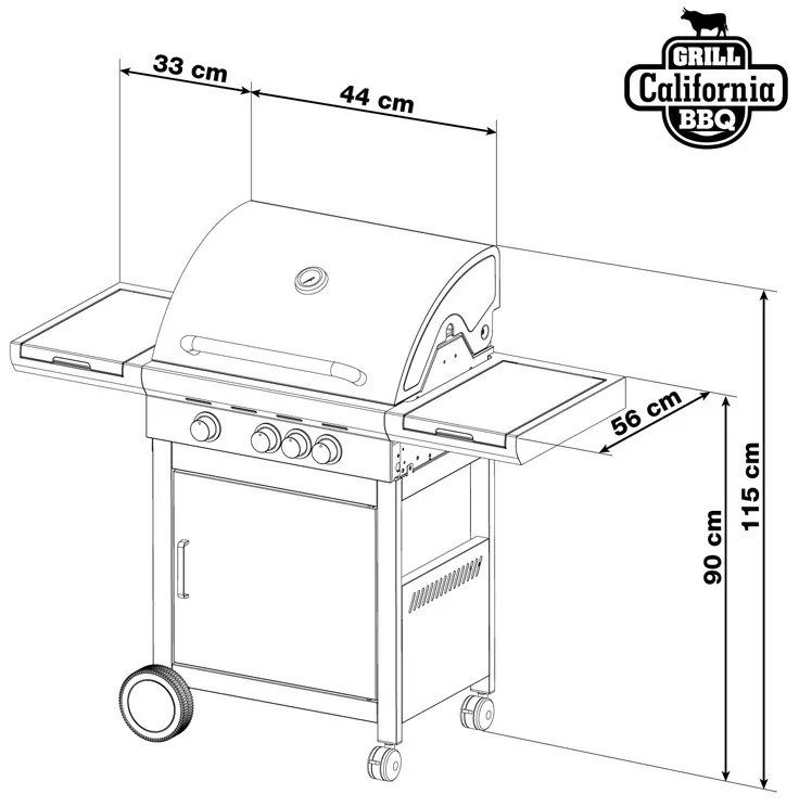 Plynový gril G21 California BBQ PremLine 4 horáky - redukčný ventil ZADARMO