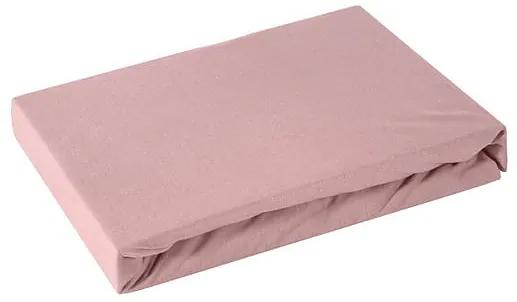Bavlnená posteľná plachta s gumkou Jersey 90&#215;200 ružová