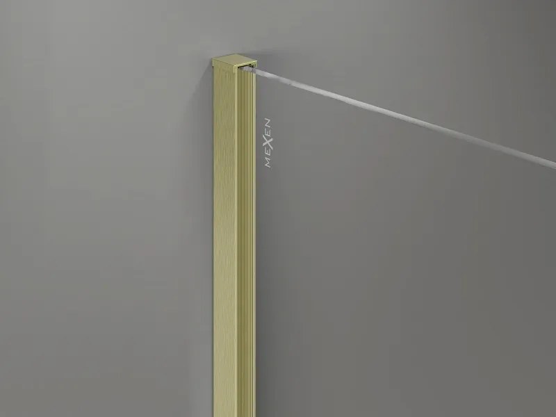 Mexen, Mexen Kioto-X sprchová stena 70 x 200 cm, matná 10 mm, brúsené zlato - 800-070-101-55-30-X