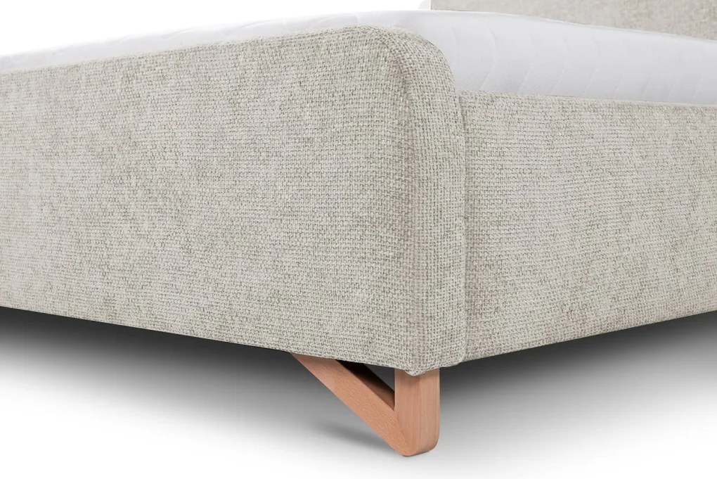 Posteľ Flamingo 180x200 cm, šedo-béžová štruktúrovaná tkanina