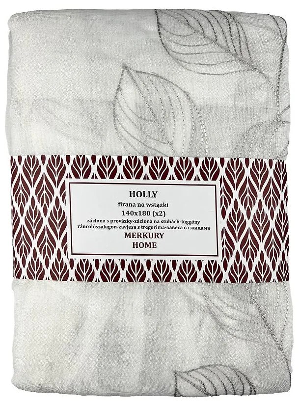 Záclona na stuhách Holly polyester svetlo sivá 140x180 Merkury Home II/22