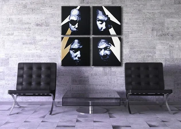 Ručne maľovaný POP Art obraz METALLICA 4 dielny  met