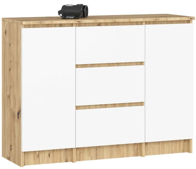 Komoda K100 2D 3SZ dub aristan / biela