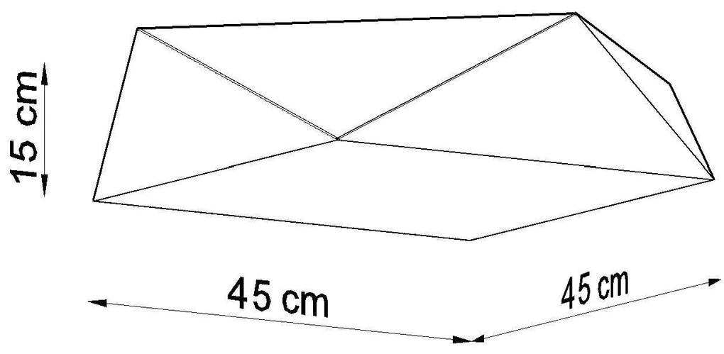 Stropné svietidlo Hexa, 1x sivé plastové tienidlo, (biely plast), (fi 45 cm)