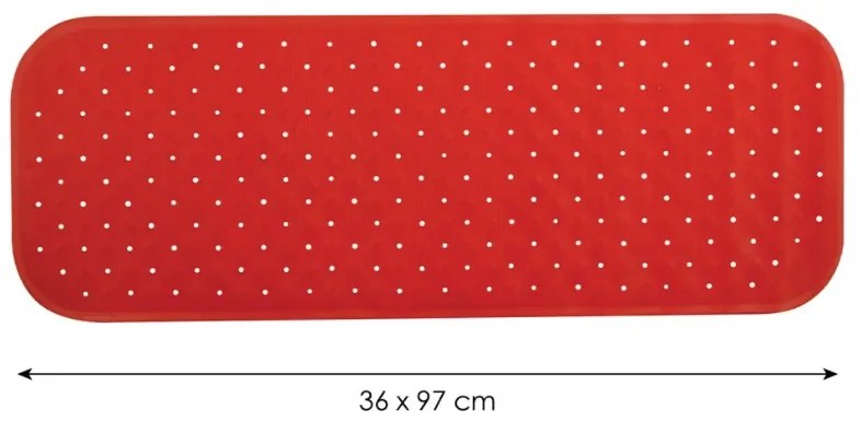 Spirella Protišmyková podložka do vane CLASS Premium, červená, 36 x 97 cm