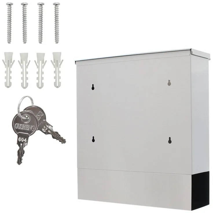 Poštová schránka LAGO, 330 x 305 x 97 mm, nerez