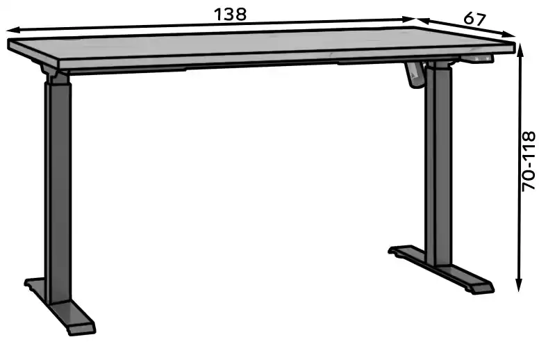Písací stôl s reguláciou výšky Mallo - čierna / sivá | BIANO
