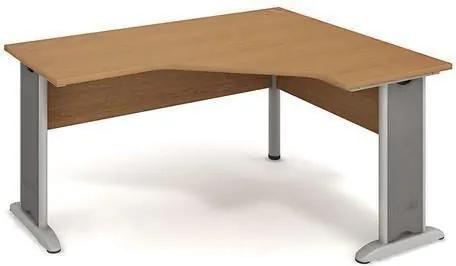 Rohový kancelársky stôl Cross, 160 x 120 x 75,5 cm, pravé vyhotovenie, dezén buk