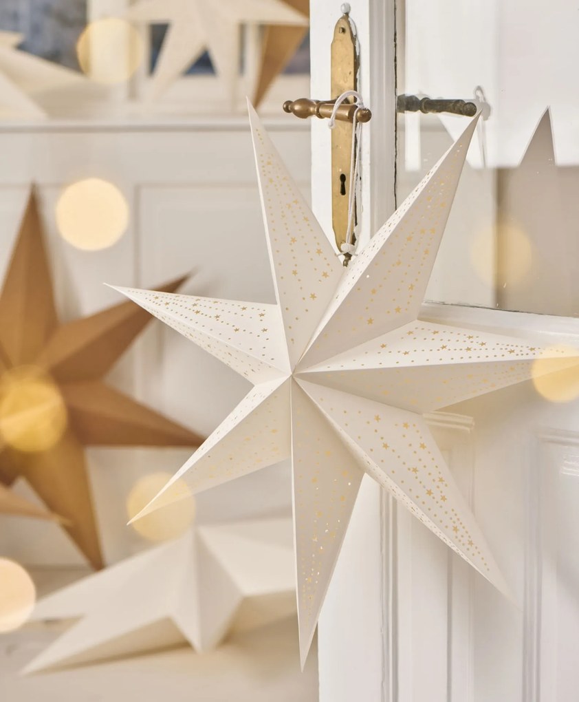 Ib Laursen Závesná papierová hviezda Hole Pattern Ø 60 cm