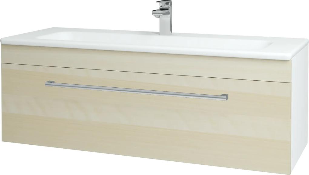 Dřevojas - Koupelnová skříň ASTON SZZ 120 - N01 Bílá lesk / Úchytka T03 / D02 Bříza (131104C)