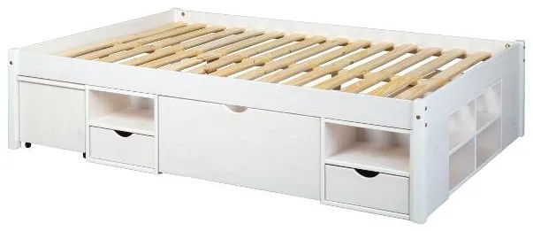Inter Link Funkčná posteľ s 2 integrovanými nočnými stolíkmi (Till – biela, 180 x 200 cm) (100180021)