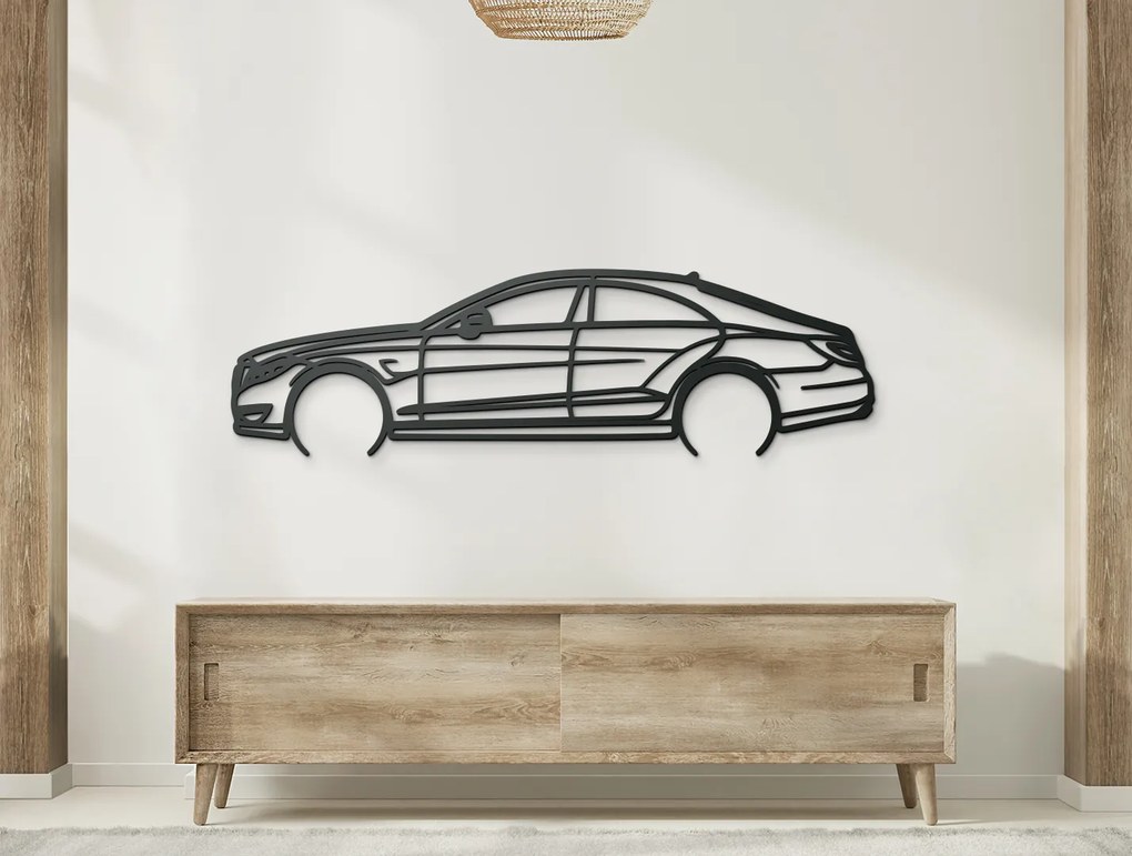 drevko Drevená nálepka na stenu Mercedes CLS63 AMG Rozmer obrazu: 25 x 86 cm, Farba dekorácie: Čierna