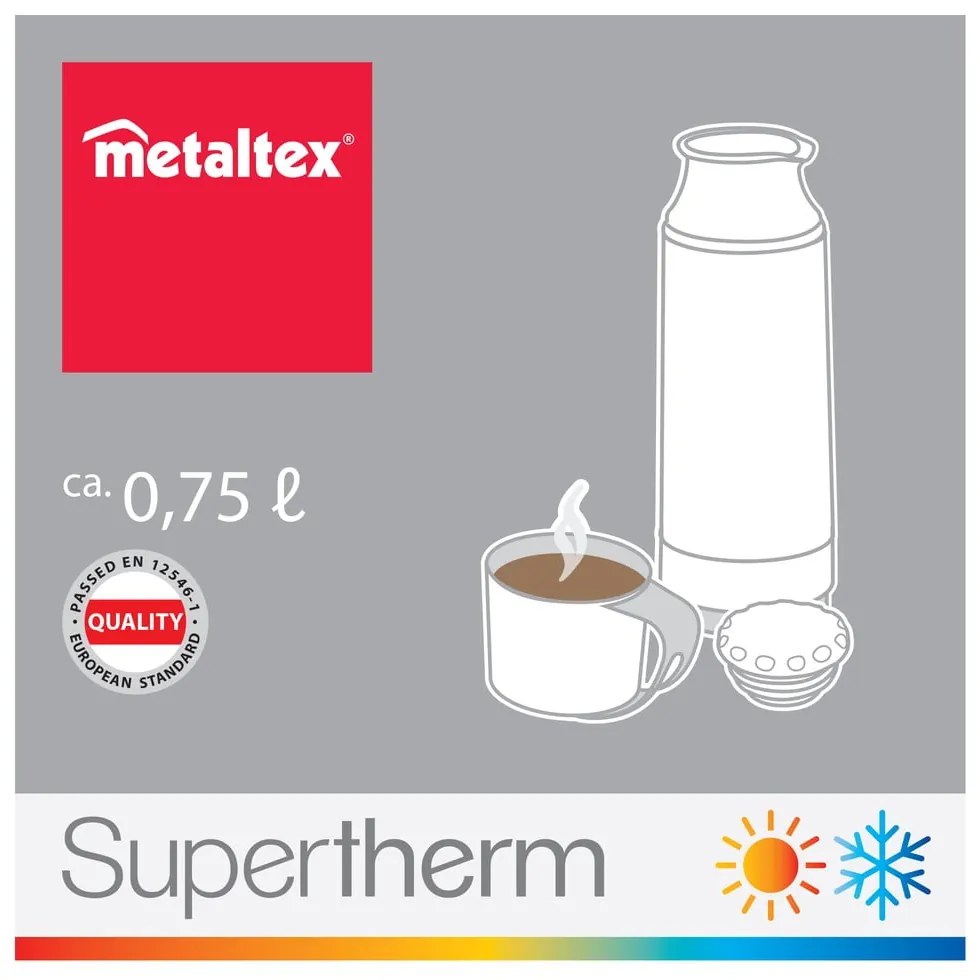 Vakuová termoska s hrnčekom Metaltex Flask, 750 ml