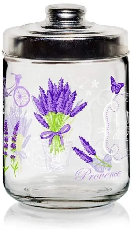 Sklenená dóza na potraviny levandule 800ml