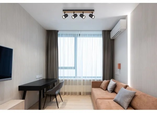 Globo 57911-4BW - Bodové svietidlo ROBBY 4xGU10/35W/230V čierna/hnedá