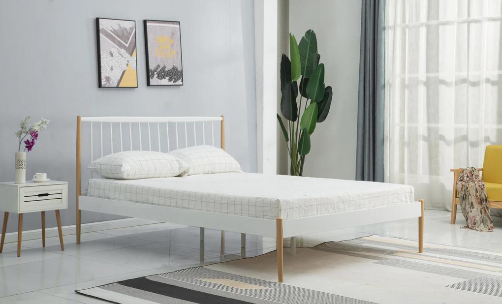 Kovová posteľ Lotti, biela, 120x200cm