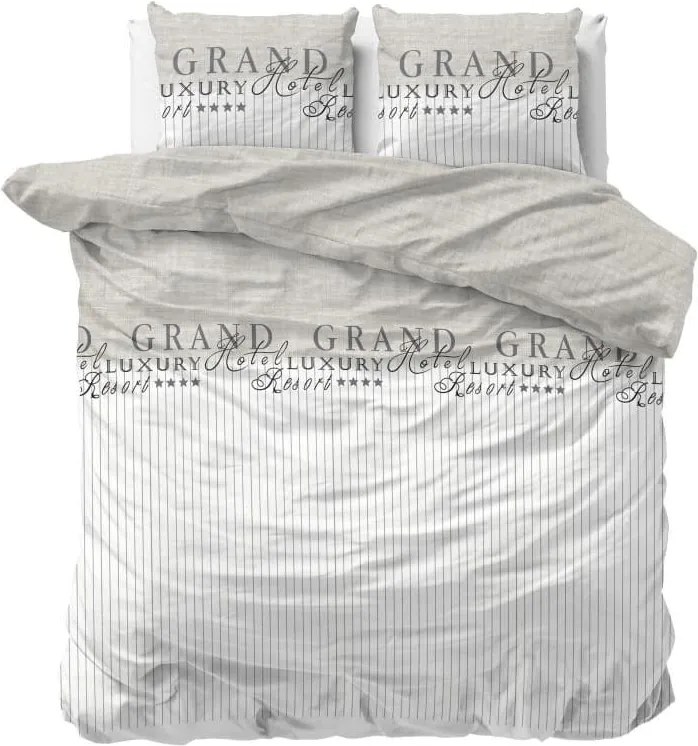 DomTextilu Kvalitné bielo béžové posteľné obliečky LUXURY RESORT 140 x 200 cm 38055