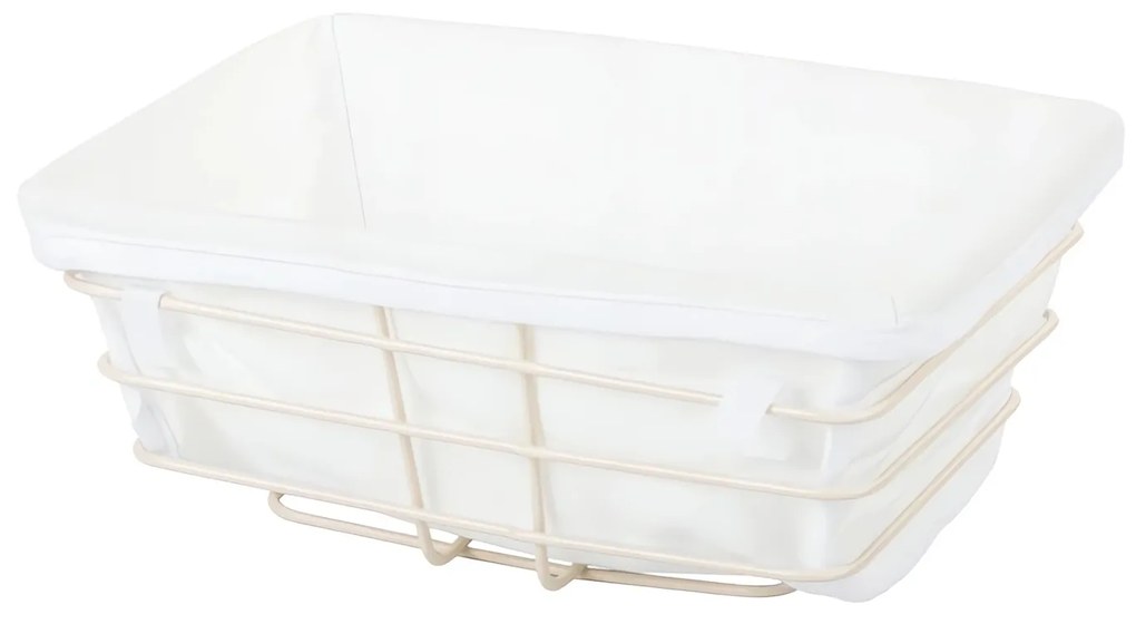 Verk 27210 Košík kovový s odnímateľnou podšívkou 24 x 17 x 10 cm, biela