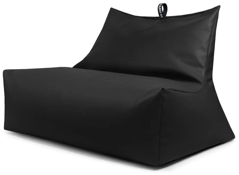 Čierny sedací vak z imitácie kože Icy Sofa – So Soft?