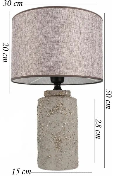 Stolná lampa RAMZES 1xE27/40W/230V šedá