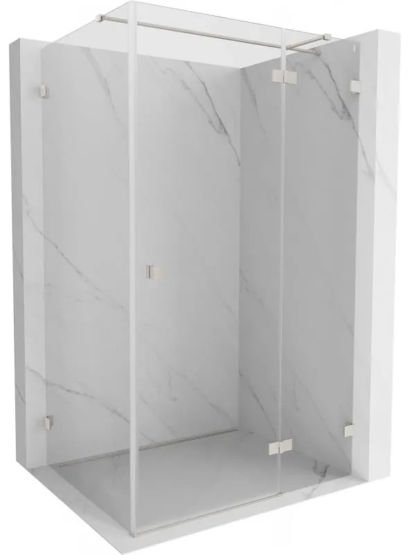 Mexen Lunar T, sklopný sprchový kút pravý 135 x 90 cm, 8mm číre sklo, oceľový profil, 834T-135-090-97-00-P