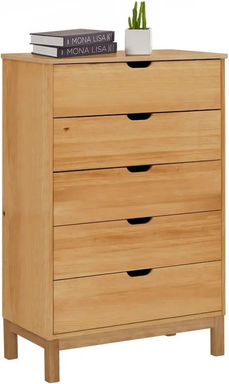 Vysoká komoda z borovicového dreva v prírodnej farbe 113x39 cm Post – Støraa