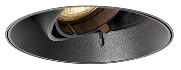 Moderné zapustené bodové svetlo čierne GU10 okrúhle bez rámu - Oneon