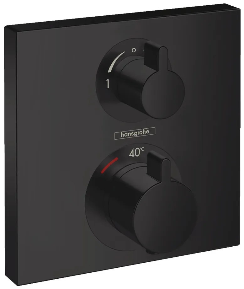 Hansgrohe Ecostat Square, termostatická batéria pod omietku na 2 spotrebiče, čierna matná, HAN-15714670