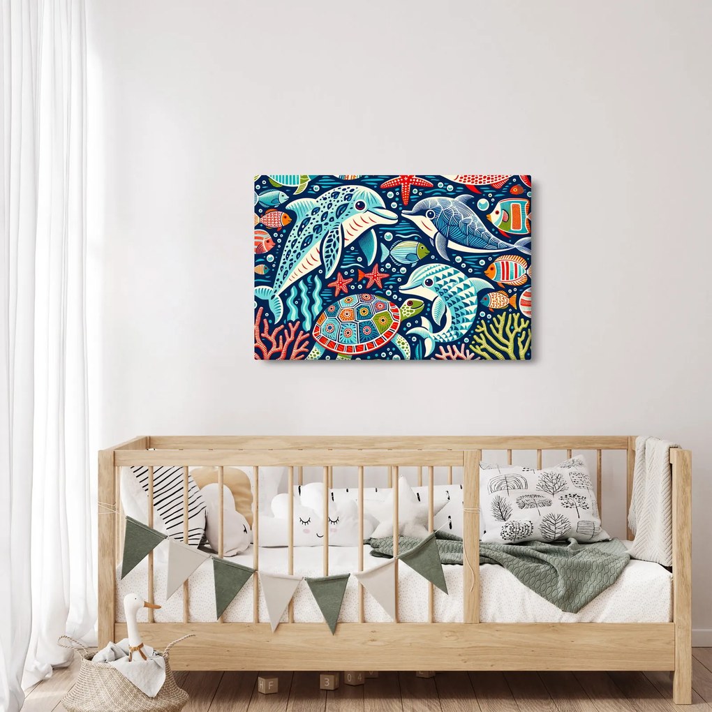 Obraz – Kreslené vodné zvieratká (90x60 cm)