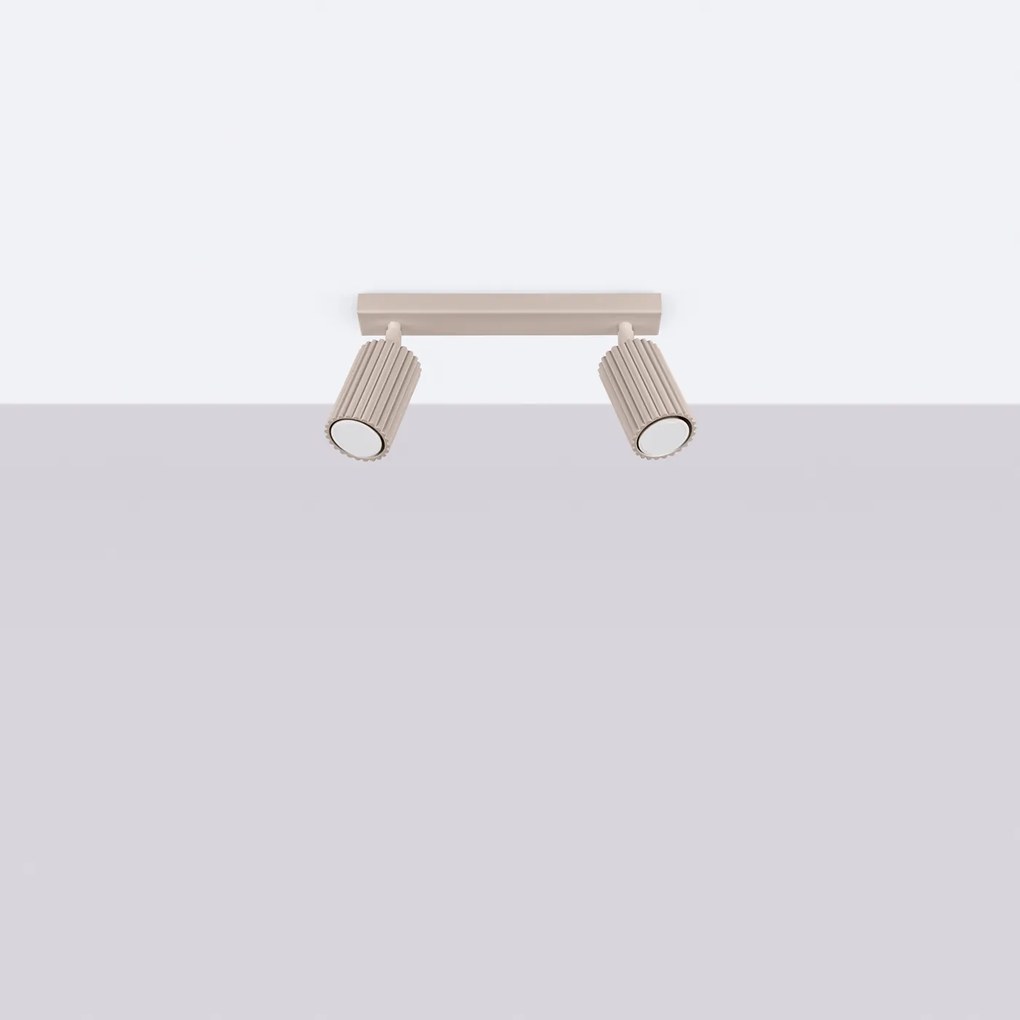 Bodové svietidlo Karbon, 2x tmavobéžové hliníkové tienidlo, (možnosť polohovania)
