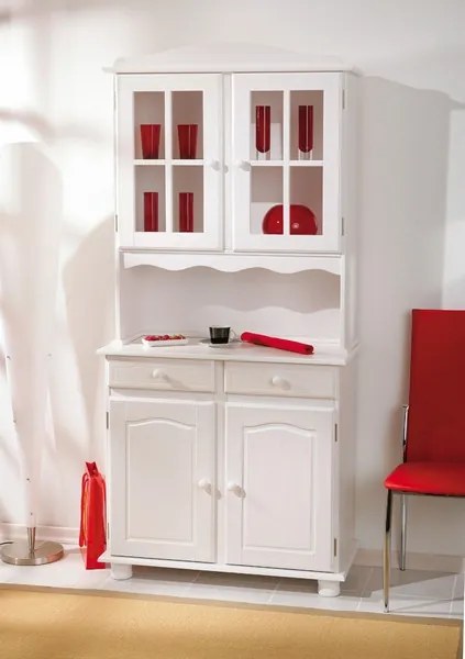 Vitrína In-Valencia, bielená borovica