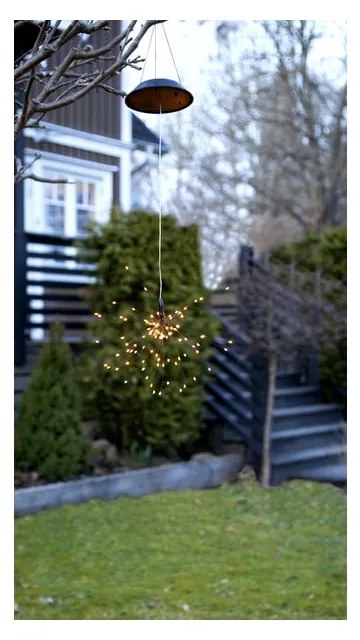 Vonkajšie solárne závesné LED svietidlo s bielymi diódami Star Trading Firework, výška 50 cm