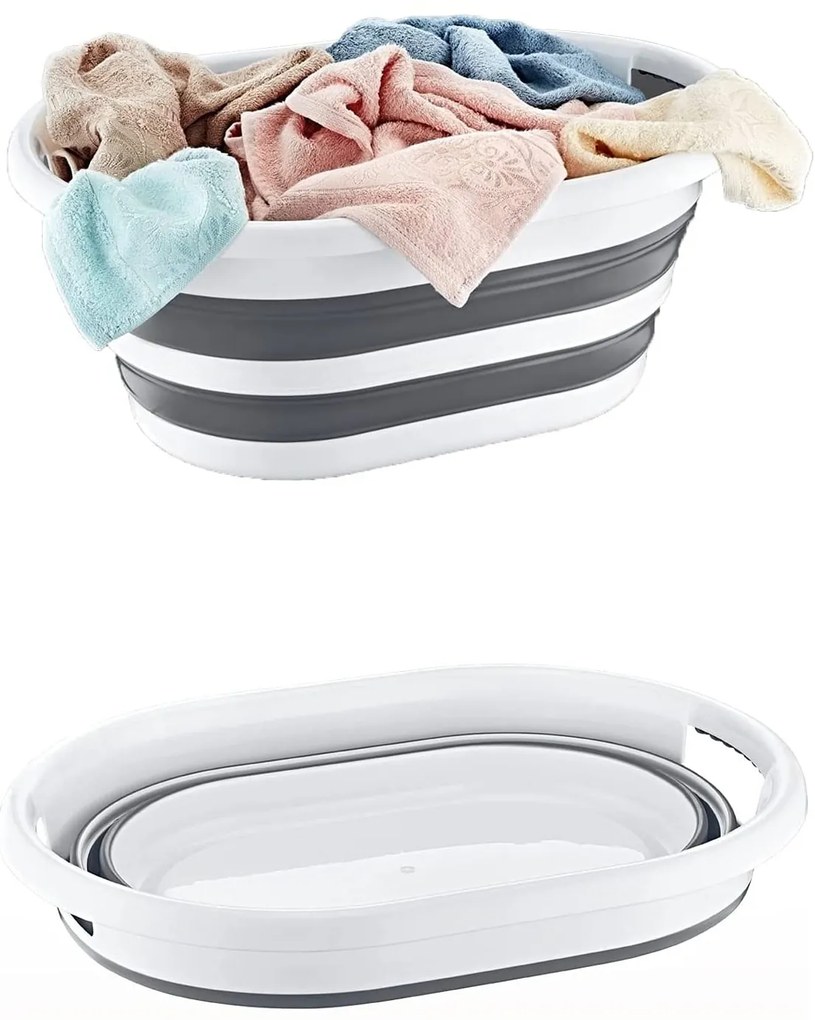 Orion Skladací kôš na bielizeň, silikónový, KEMP, 38 l