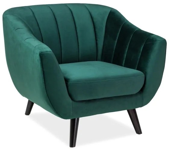 Zelené relaxačné kreslo ELITE 1 VELVET