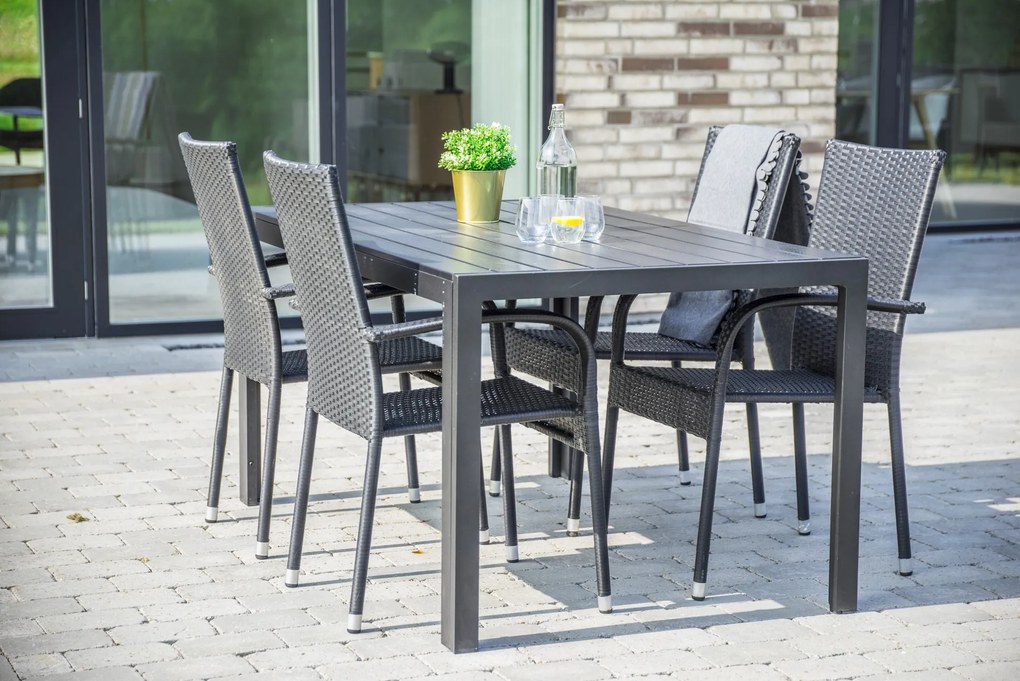 Záhradný jedálenský set Viking L + 4x ratanová stolička Paris