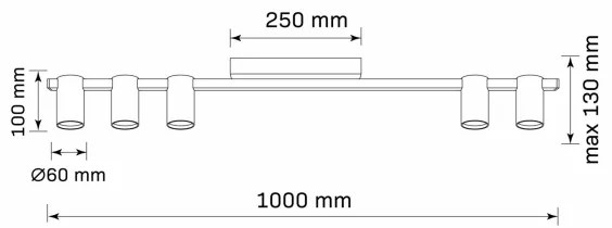 Bodové svietidlo MARIBEL 5xGU10/10W/230V čierna
