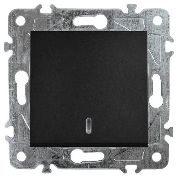 Elhard Vypínač č.6So, schodiskový s LED indikátorom, čierny YK1386B