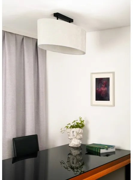 Duolla - Prisadený luster OVAL 2xE27/15W/230V šedá