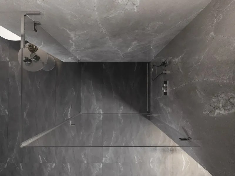 Mexen Lunar-B L, 1-krídlový sprchový kút, pravý, 100 x 80 cm, 8mm číre sklo, chrómový profil, 832L-100-080-01-00-P