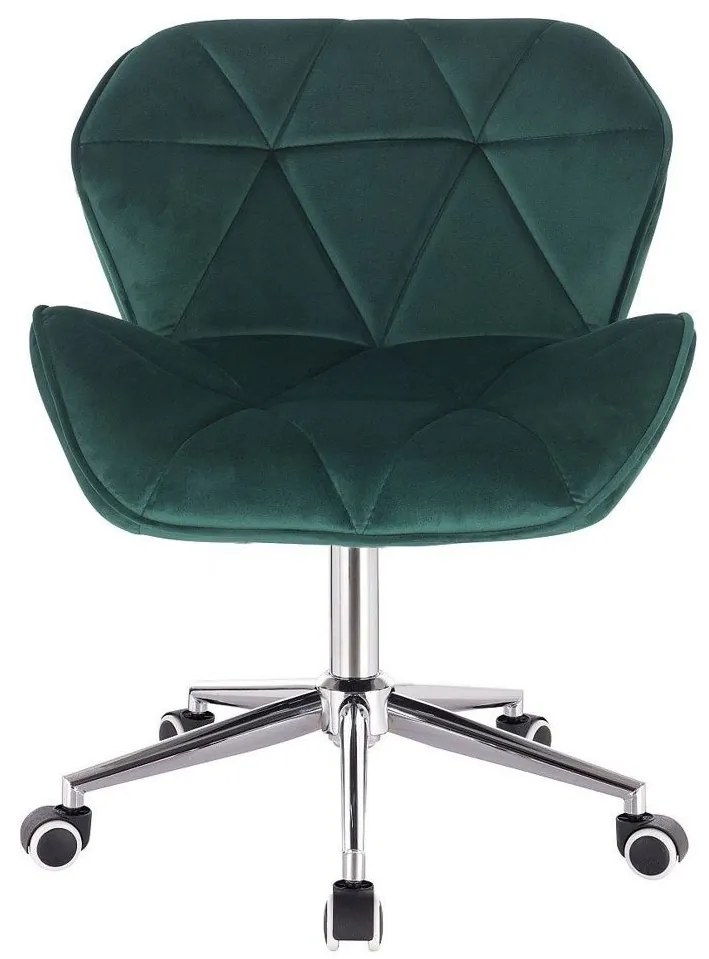LuxuryForm DESIGN Stolička MILANO VELUR na striebornej podstave s kolieskami - zelená