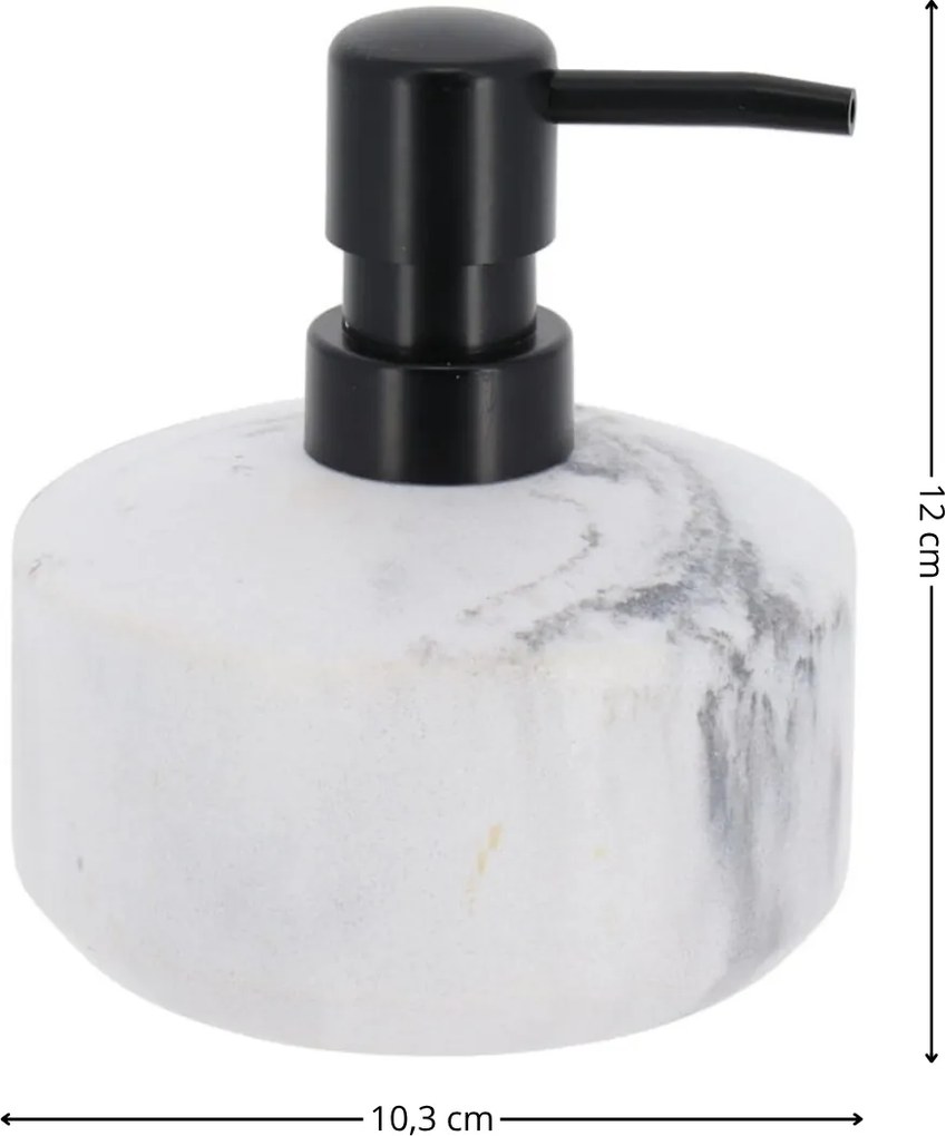 Dávkovač mydla Vena Marble, biela/s čiernymi prvkami, 175 ml